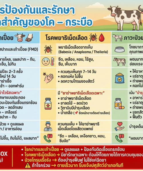 🐄✨ การป้องกันและรักษา 3 โรคสำคัญของโค–กระบือ