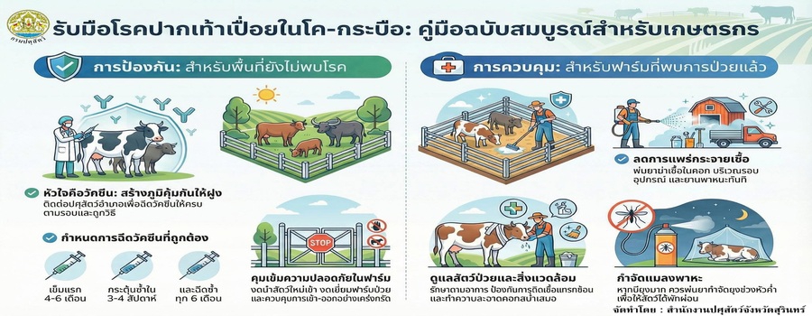 🐂รับมือโรคปากและเท้าเปื่อยในโค-กระบือ🐃