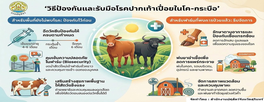 ✨🐃วิธีป้องกันและรับมือโรคปากและเท้าเปื่อยในโค-กระบือ🐂✨